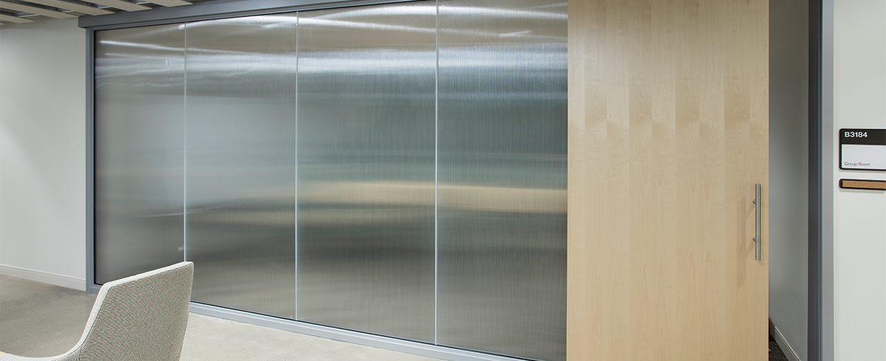 Frosted Glass Door with Fix Panel